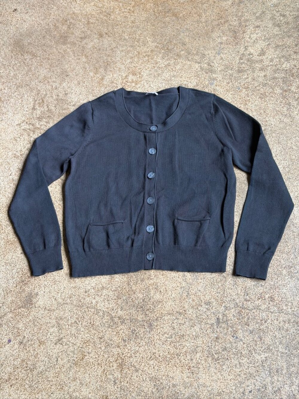 J. Jill Black Button-Up Cardigan